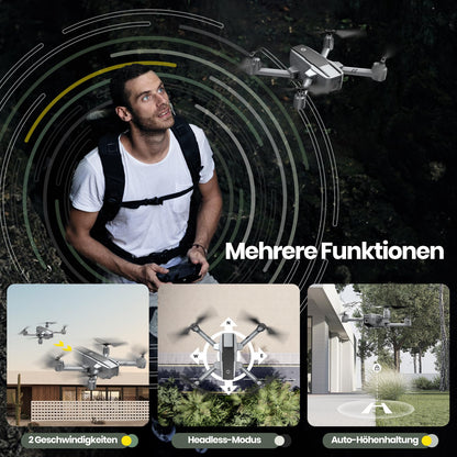 Holy Stone HS440D GPS drone with 4K camera for beginners, 1 battery for 20 min flight time, Follow Me, Auto Return, 5G FPV transmission, RC foldable drone set under 249g professional for adults.