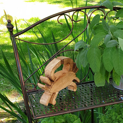 PrimoLiving Metal Garden Shelf - Metal Plant Flower Shelf - Garden and Balcony Plant Shelf - Outdoor Metal Shelf - Vintage Antique Look, 120cm tall, brown, P-09079