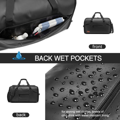 Moulyan 55L Suit Bag, Waterproof Garment Bag Travel Bag with Shoe Compartment Wet Compartment, 3 in 1 Suit Bag Travel Bag Garment Duffle Bag Travel Bag Men Women