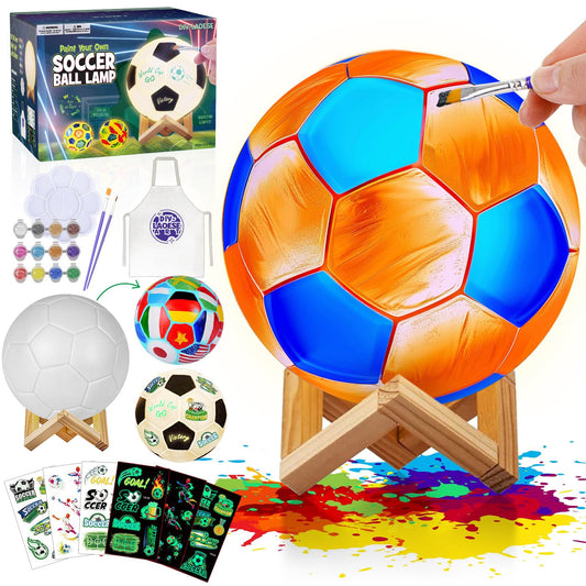 Soccer gifts for boys, DIY 3D soccer lamp painting kit, art supplies crafting kit for kids, soccer gifts for boys, toys, girls birthday gift, Easter gift