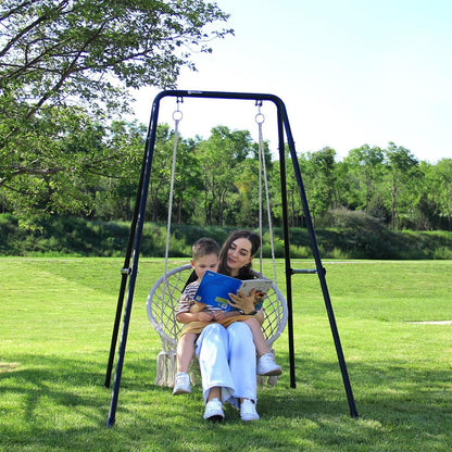 Hammock stand, hanging chair stand, Max load 150 kg, hammock stand, for indoor or outdoor use, with stand (black)