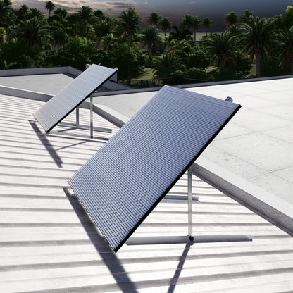 2 pairs of solar panel mounts 46 inches (1180MM), universal flat roof solar module mounting for solar panels with adjustable tilt angle, fastening, adjustable brackets