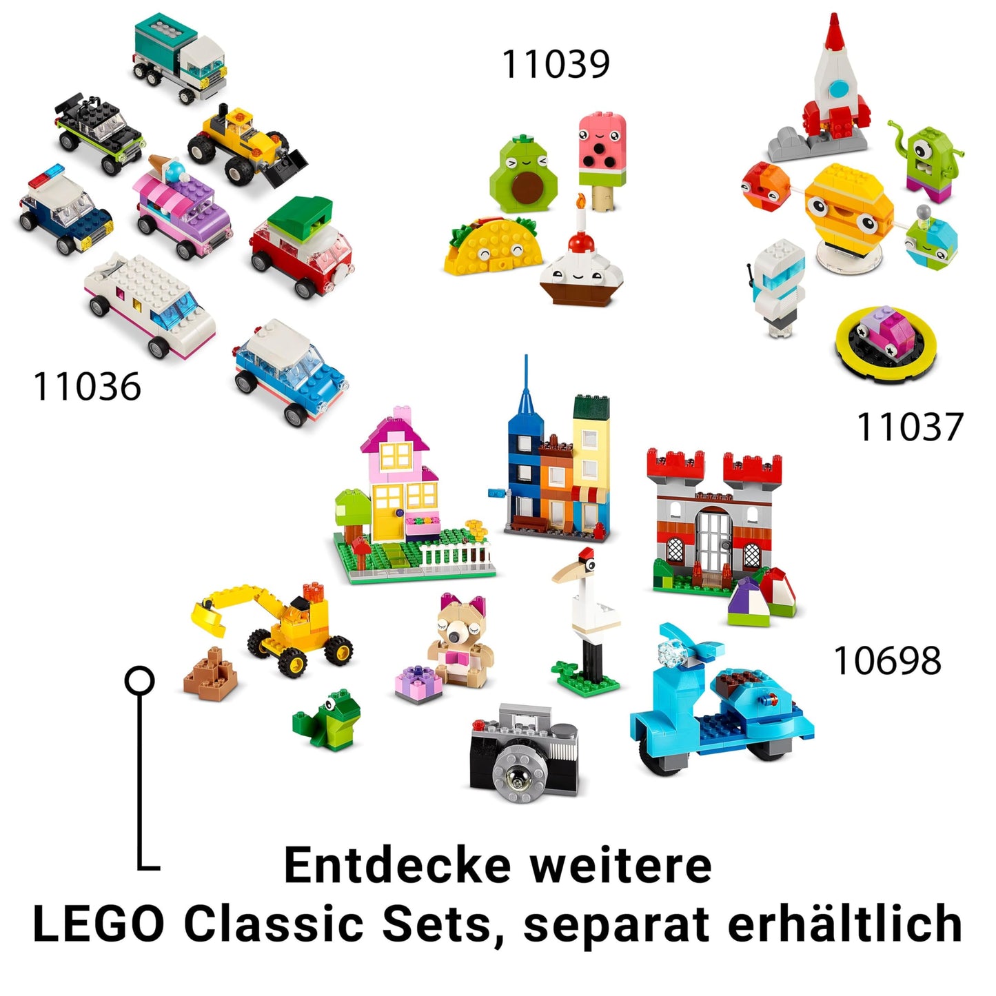 LEGO Classic Creative Dinosaurs, building set with models and animal figures made of bricks, imaginative play experience, gift for boys and girls aged 5 and up, includes T.Rex and Triceratops 11041
