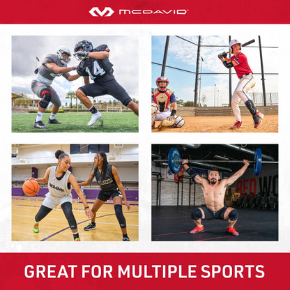 McDavid - 6446R - Compression Knee Sleeve - HexPad - Adult Unisex - Knee Protector Sleeve - Prevents Impact Injuries - Highly Stretchable - Basketball Knee Sleeve