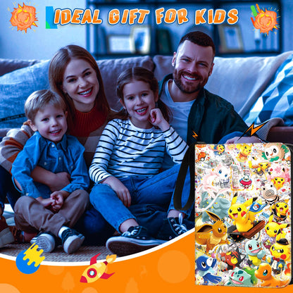 Card collection album, 50 pages, 400 card capacity. Portable, waterproof holder for cards. Great gift for kids, M01.