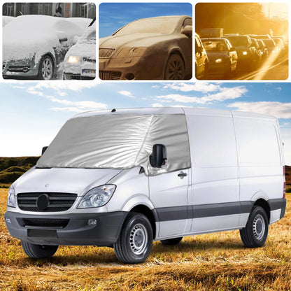 Windshield Wrap Cover Replacement for Mercedes Sprinter 2006-2018, Car Windshield Cover Replacement for VW Crafter 2006-2017, 600D Luxury Sunshade Waterproof Snow-Ice Protection