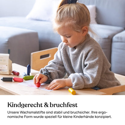 Honor Kid® Beeswax Crayons | 12 pack | 100% natural coloring pencils | Eco-friendly crayons for toddlers from 1 year old | safe food-grade quality | Made in EU | Coloring crayons