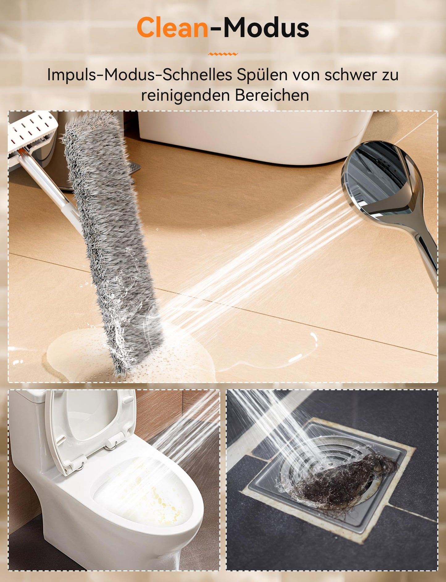 Magichome shower head with hose 59" high pressure shower head 5 spray settings handheld shower head water saving large water-saving shower head