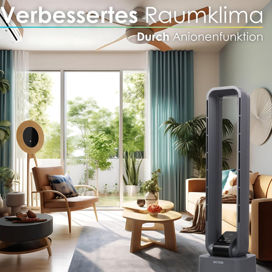 Echo's tower fan extremely quiet fan quiet DC motor remote control oscillating LED display 3 modes 12 levels tower fan column fan stand fan air cooler 15h timer tower fan