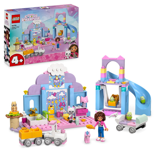 LEGO Gabby's Dollhouse - Gabby's Cat Care Playset - Creative Animal Toy - Set with Car, Train, Slide, Minifigures & Accessories - Girls Gift for Ages 4+ - 10796