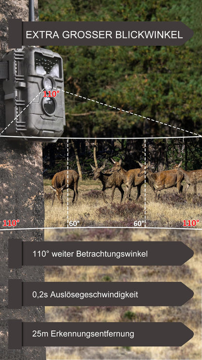 GardePro E6P Max wildlife camera with WiFi, rechargeable 8000mAh battery, built-in SD card, 64MP 1296P resolution, E6PMB game camera with motion sensor night vision, mobile transmission.