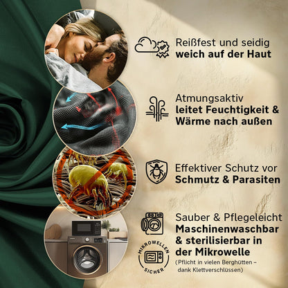 Armadic Microfiber Sleeping Bag (only 230g) - Ultra-lightweight, compact and thin. Travel sleeping bag, sleeping bag liner, inlay I Ideal for backpacking, hostels and mountain huts (Olive Green)