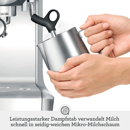 Sage - The Barista Express - Coffee machine with manual milk frother & integrated grinder - 16 grind settings, automatic grinding, customizable milk foam - Black Truffle