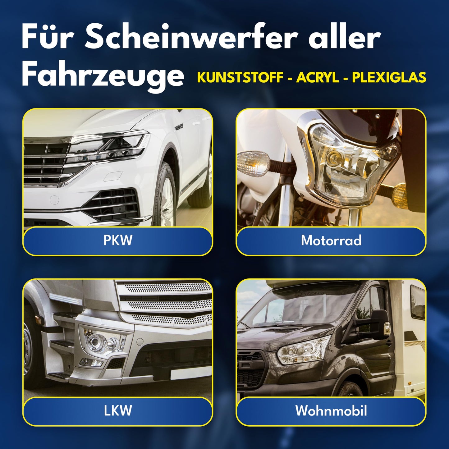 ATG® Headlight Restoration Kit - Universal Car Headlight Polish Kit for dull & cloudy plastic headlights - Quick & easy headlight restoration - Headlight Repair Kit