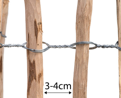 MC. Collector picket fence in 26 sizes - hazelnut wood fence - wooden garden fence heights 50 cm - 150 cm length 5/10 meters - chestnut fence for garden (height: 150 cm X length: 300 cm, slat spacing: 7-8 cm)