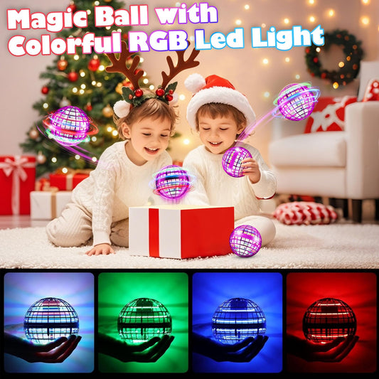 ANOEPUY Flying Ball, Orbi Ball with RGB Light, Kids Flying Ball, Fly Spinning Ball, Decompression Plane Gifts for Kids (Purple)