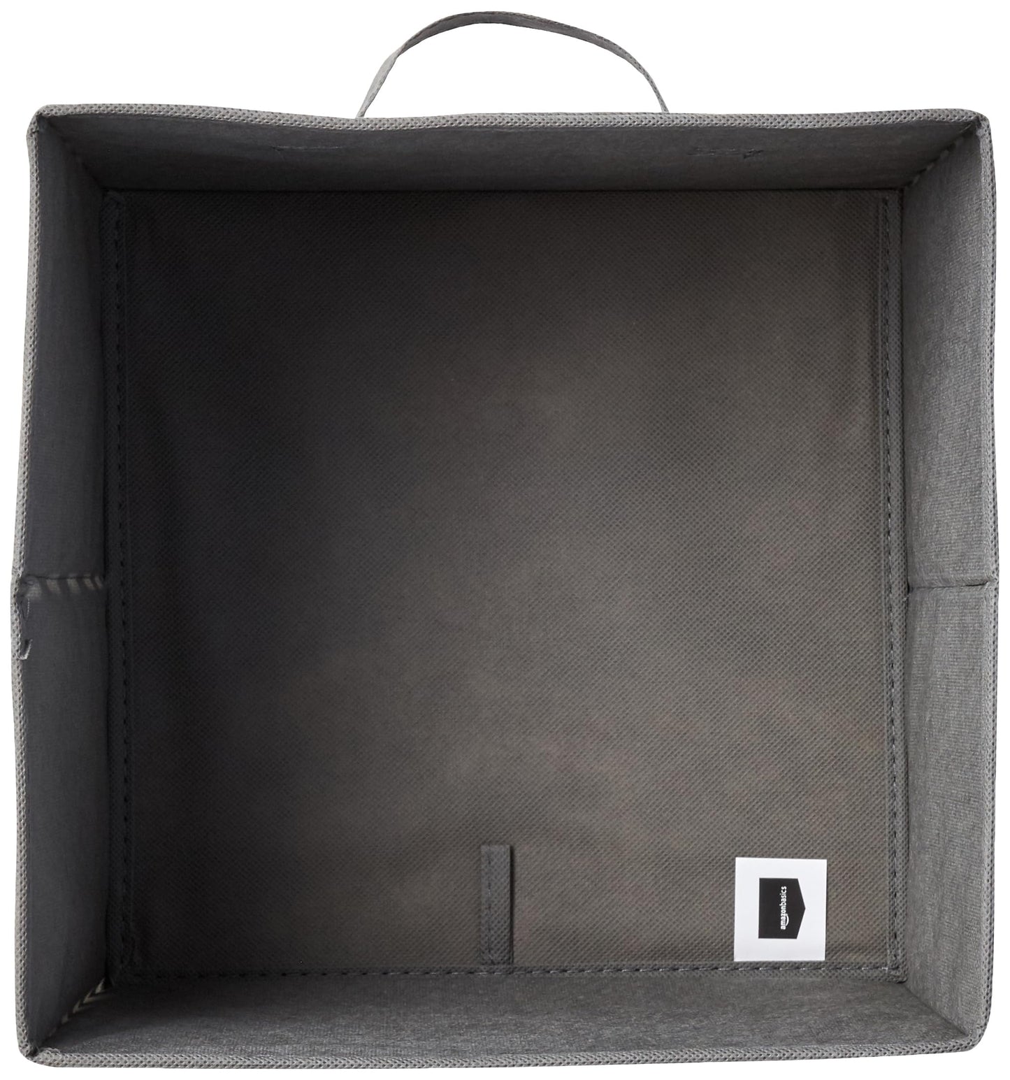 AmazonBasics Foldable Storage Cube/Organizer made of fabric with handles, 33 cm x 33 cm x 33 cm, White/Grey Striped, 6 pack
