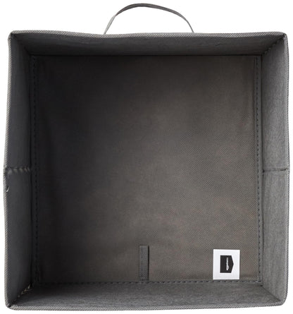 AmazonBasics Foldable Storage Cube/Organizer made of fabric with handles, 33 cm x 33 cm x 33 cm, White/Grey Striped, 6 pack