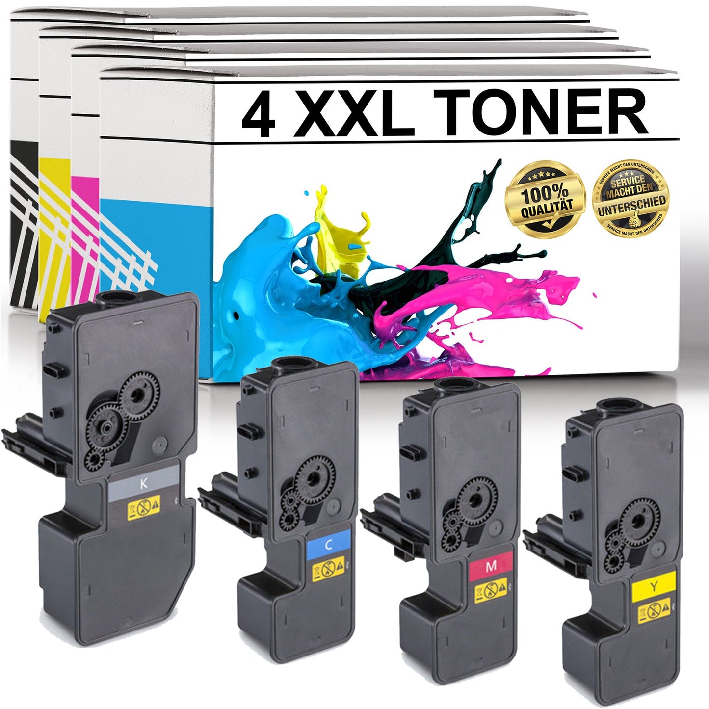 LABT Premium 4pc Set Toner TK-5240 as replacement for Kyocera Ecosys M5526cdn, M5526cdw, P5026cdn, P5026cdw - with ink level display