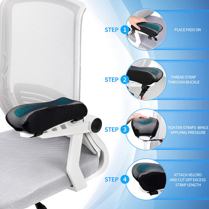 BEAUTRIP Armrest Cushions - Armrest Pads for Arms and Elbows - Ergonomic Armrest Covers for Office Chair, PC Chair, Gaming Chair, Camping Chair (2-Pack)