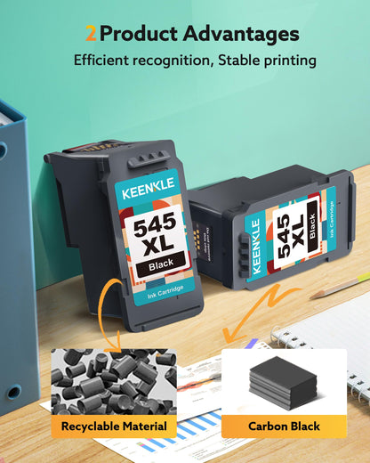 PG-545XL 545 XL Black Printer Cartridges for Canon PG 545 XL 545XL, for Canon Pixma TS3450 MG2550S MG2555S TR4550 TR4551 TS3150 TS3151 MG2950 MG3050 MX490 MX495 iP2850 MG2450 MG3053 Printers (2-pack)