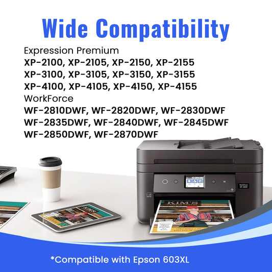 Cartridgeify 603XL printer cartridges compatible with Epson 603 XL cartridges, for Expression Home XP-2100 XP-2105 XP-3100 XP-3105 XP-3150 XP-4100 XP-4105, Workforce WF-2810 WF-2830 WF-2835 WF-2840 WF-2850
