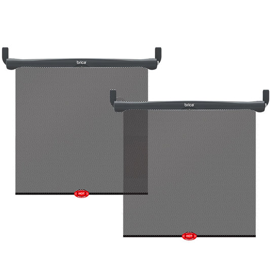 Munchkin Car Sun Shades, 2-pack, removable vehicle sunshades for maximum UV protection, with heat indicator, fits most cars, essential travel and baby car accessory.