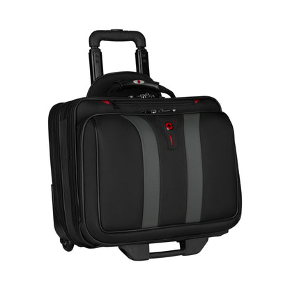 WENGER Granada Rolling Laptop Case, fits up to 15.6 inch notebook, 29L, for men and women, office, business, school, black, 600659.