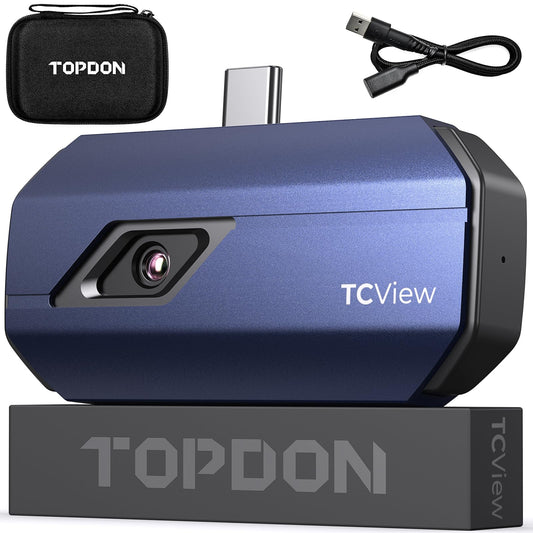 TOPDON Thermal Camera for Android TC001-A, High resolution 512x384 with TISR, 256x192 IR resolution, Temperature range: -20°C to +550°C, for smartphones and tablets.
