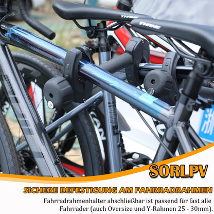 Sorlpv frame holder for bike carrier 45cm length, universal short bike frame holder lockable, frame holder for U-bar tube: Ø 2.5-3cm, for bike frame diameter: Ø 3-6cm.