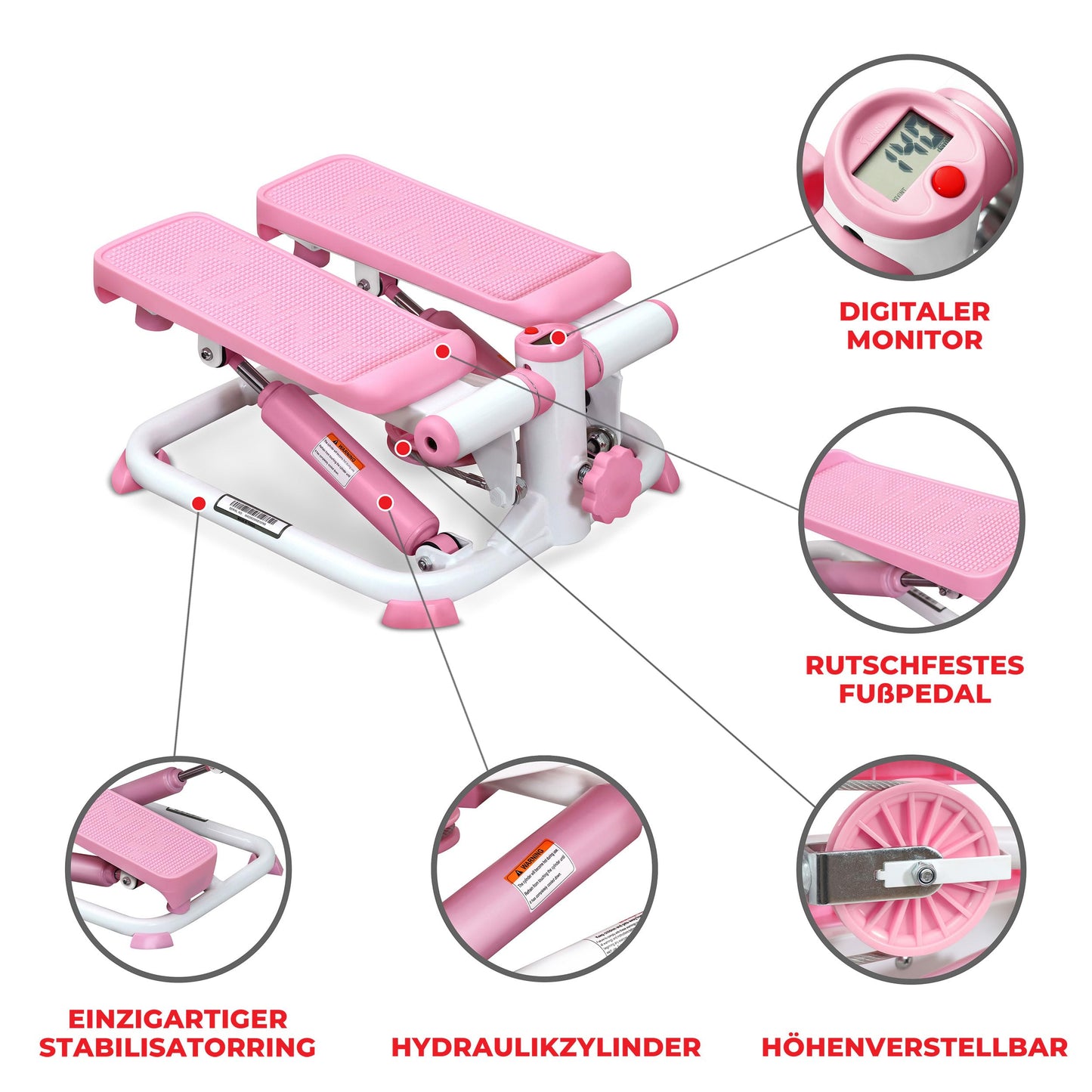Sunny Health & Fitness Total Body Pink Stepper Machine - P2000