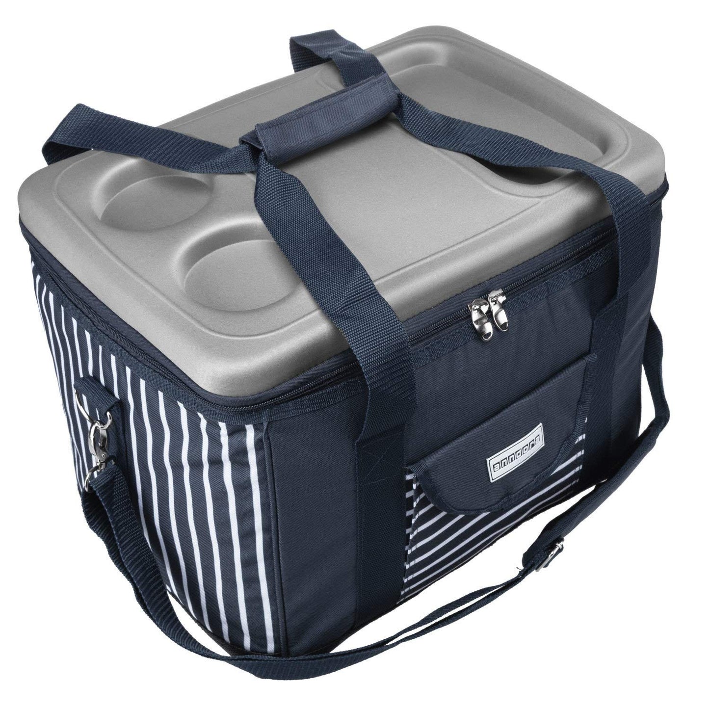 Anndora cooler bag XL navy blue white 40 liters - cooling box insulated bag picnic bag