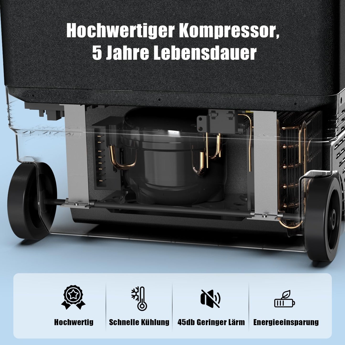 AAOBOSI Compressor Cooler Box 34L, Car Cooler 2 in 1 Dual Zone up to -20°C, Portable 12v 230v with Digital Temperature Control, App Control, Anti-Shake, for Camping, Truck, Boat, RV