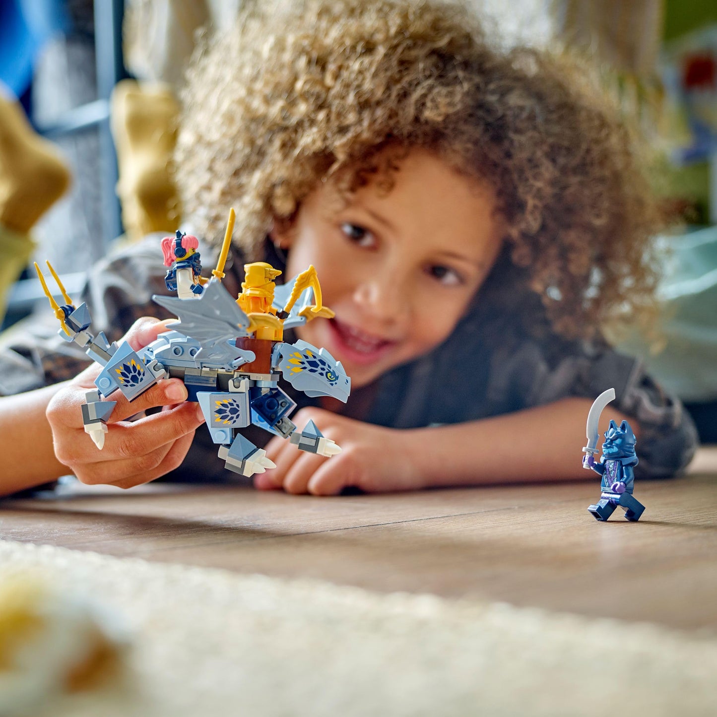 LEGO NINJAGO Riya the baby dragon, dragon toy & NINJAGO Jay's Thunder Jet EVO, upgradeable ninja toy plane with Jay minifigure, birthday gift idea for kids aged 7+ 71784