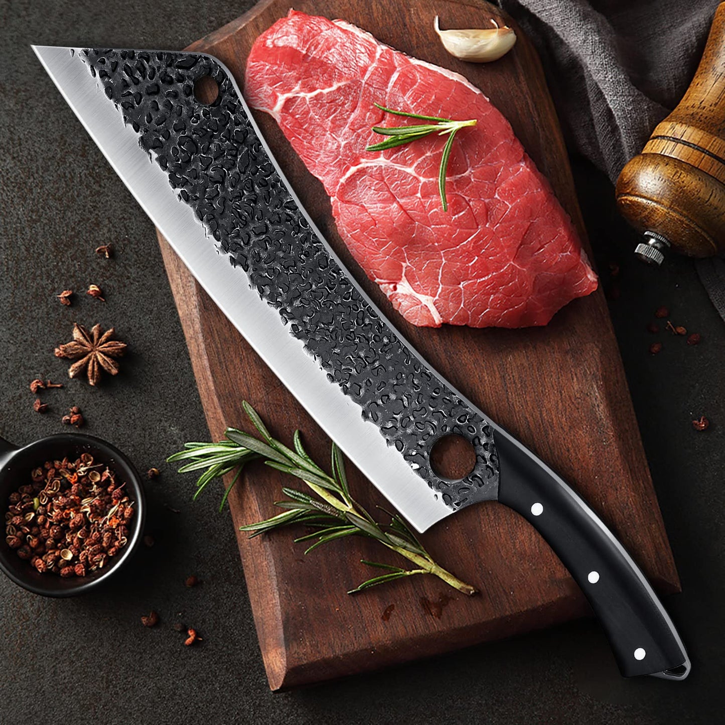PURPLEBIRD 12" Long Cleaver Knife, Carving Knife, Ham Knife BBQ Meat Knife, Sharp Brisket Knife with Gift Box.