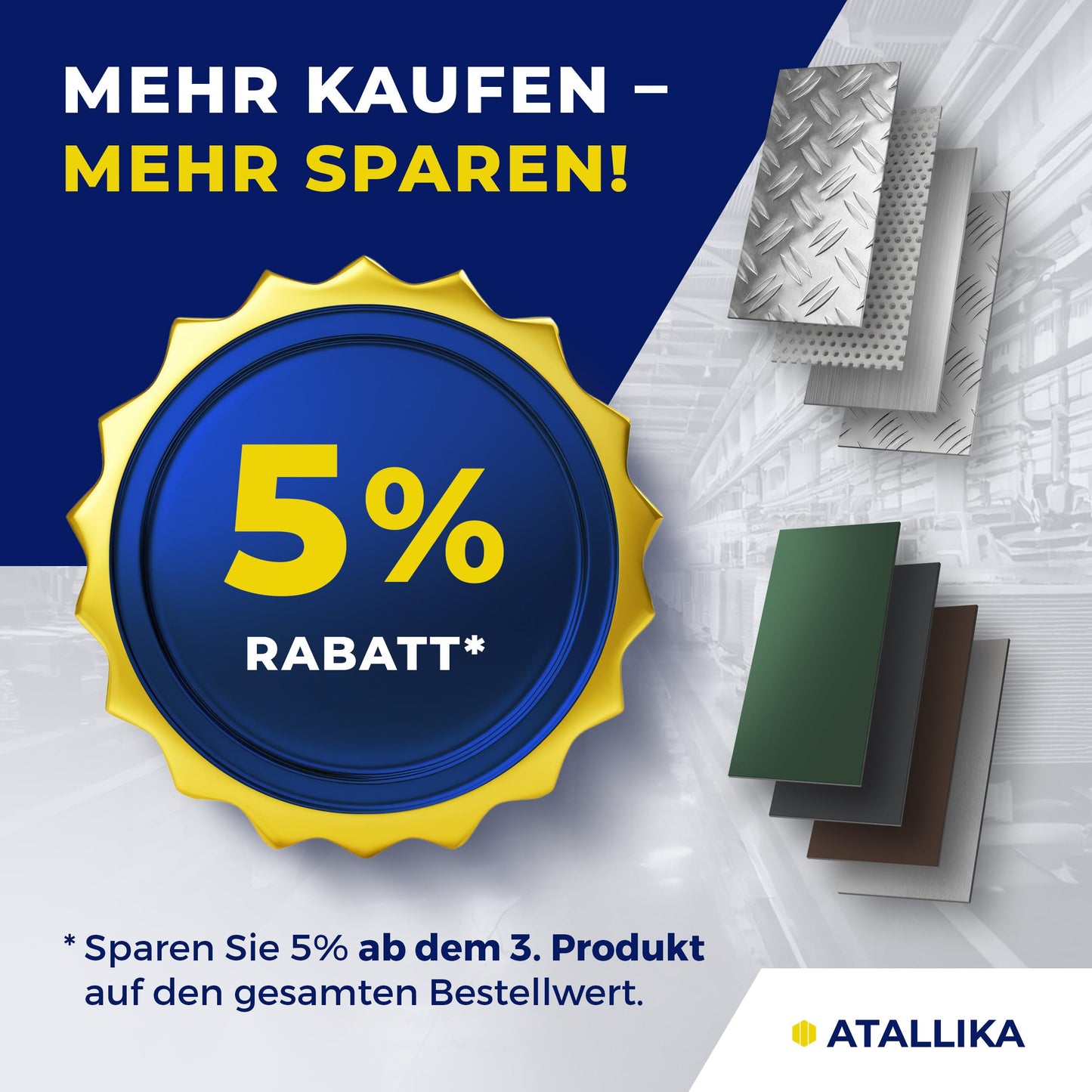 ATALLIKA aluminum plate coated [Moss Green, 1000x1000 mm] - 2mm thick aluminum sheet with one-sided powder coating [weatherproof, outdoor & indoor] - precise sheet metal cut from Germany.