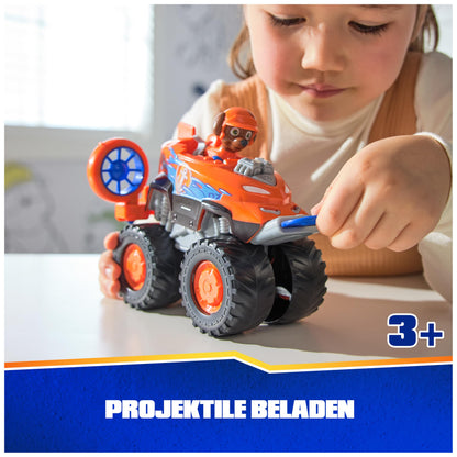 PAW Patrol Rescue Wheels - Zuma's Monster Truck Vehicle with missile launch and Zuma figure, toy for children ages 3 and up.