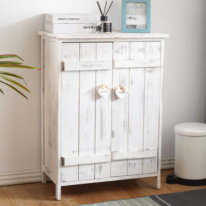 Rebecca Mobili kitchen cabinet chest of drawers bathroom cabinet 2 doors white shabby chic hearts entrance - Dimensions: 70 x 51 x 30 cm (HxLxB) - Art. RE4573