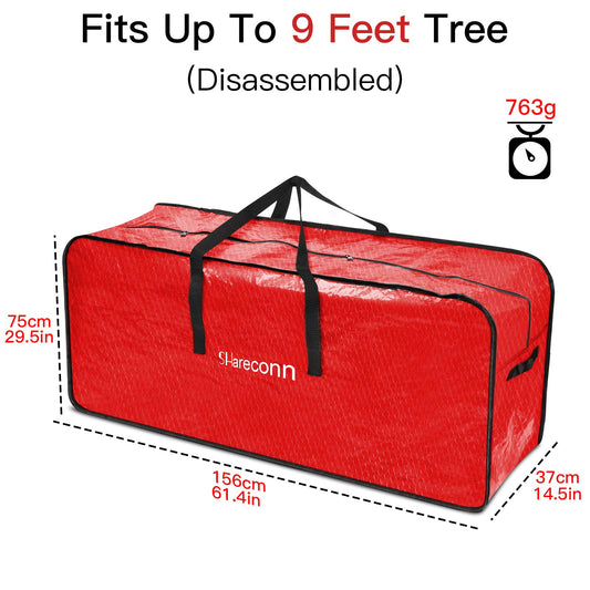 Shareconn Christmas Tree Storage Bag, Waterproof and Tear-Resistant Breathable Storage Bag Christmas Tree Transport Cover Trees Pine Tree Storage Bag - Red