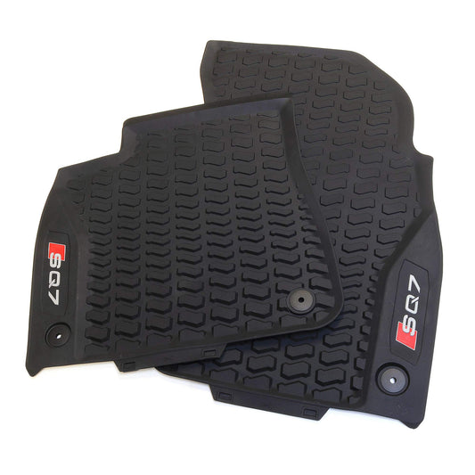 Audi 4M1061221B041 All-Weather Mats Premium Rubber Floor Mats Front, with SQ7 logo, Black