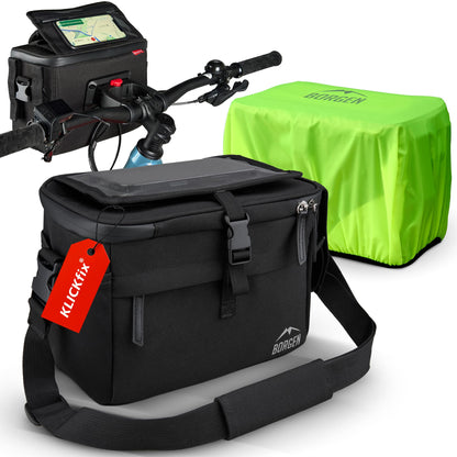 Borrow KLICKfix handlebar bag smartphone - water-repellent and spacious bike handlebar bag 6 L - bike bag handlebar ebike - bike bag phone