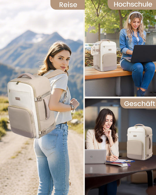 LOVEVOOK Ryanair Carry-on 40x20x25, 20L Travel Backpack for Women, Ryanair Carry-on Backpack, Women's Backpack, Cabin Bag Travel Backpack for Eurowings, Wizz Air, Vacation Must Haves - Khaki Beige