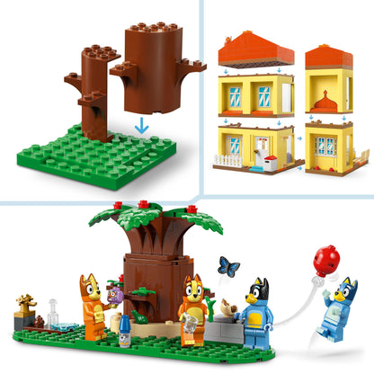 LEGO Bluey: Bluey's Family House Toy - Modular Playset with Multiple Rooms, a Garden, 4 Minifigures & Fun Accessories - Birthday Gift for 4+ Year Old Girls & Boys or TV Show Fans - 11203