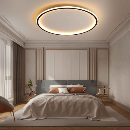 MOONSEA LED Ceiling Light Dimmable with Remote Control, 28W Black LED Ceiling Lamp Φ41.5CM 3000K-6000K, Indirect Lighting Ceiling Light for Bedroom, Kids Room, Kitchen, Dining Room