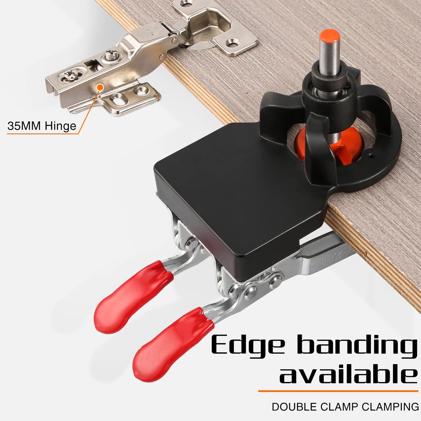 35mm hinge drilling template concealed door hinge jig, precise locking cabinet hinge jig, aluminum alloy material comes with clamping device for easy carrying and use.