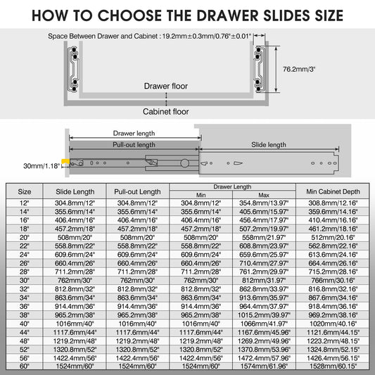 SHUHANG Heavy Duty Drawer Slides Full Extension 900mm with Lock, Capacity 220KG, Ball Bearing Drawer Runners, Side Mount, 1 Pair (2 pieces)