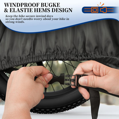 IPSXP Bike Cover, Heavy Duty 210D Oxford Bicycle Covers Waterproof, Snowproof, Dustproof, and UV Protected, Suitable for all Bike Types