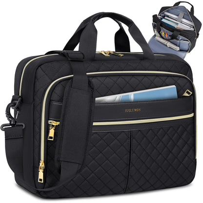 IGOLUMON laptop bag for women 17.3 inches briefcase waterproof laptop notebook bag work bag business bags shoulder bag messenger bag
