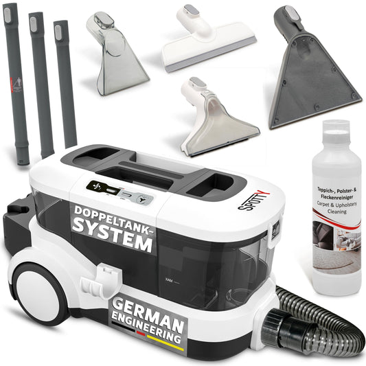 SPRiNTUS wet and dry vacuum cleaner upholstery cleaning device SPOTTY with 170mbar suction power for thorough cleaning of carpets, upholstery, pet hair, car & hard floors I Hygienic carpet cleaner wet vacuum cleaner [67db]