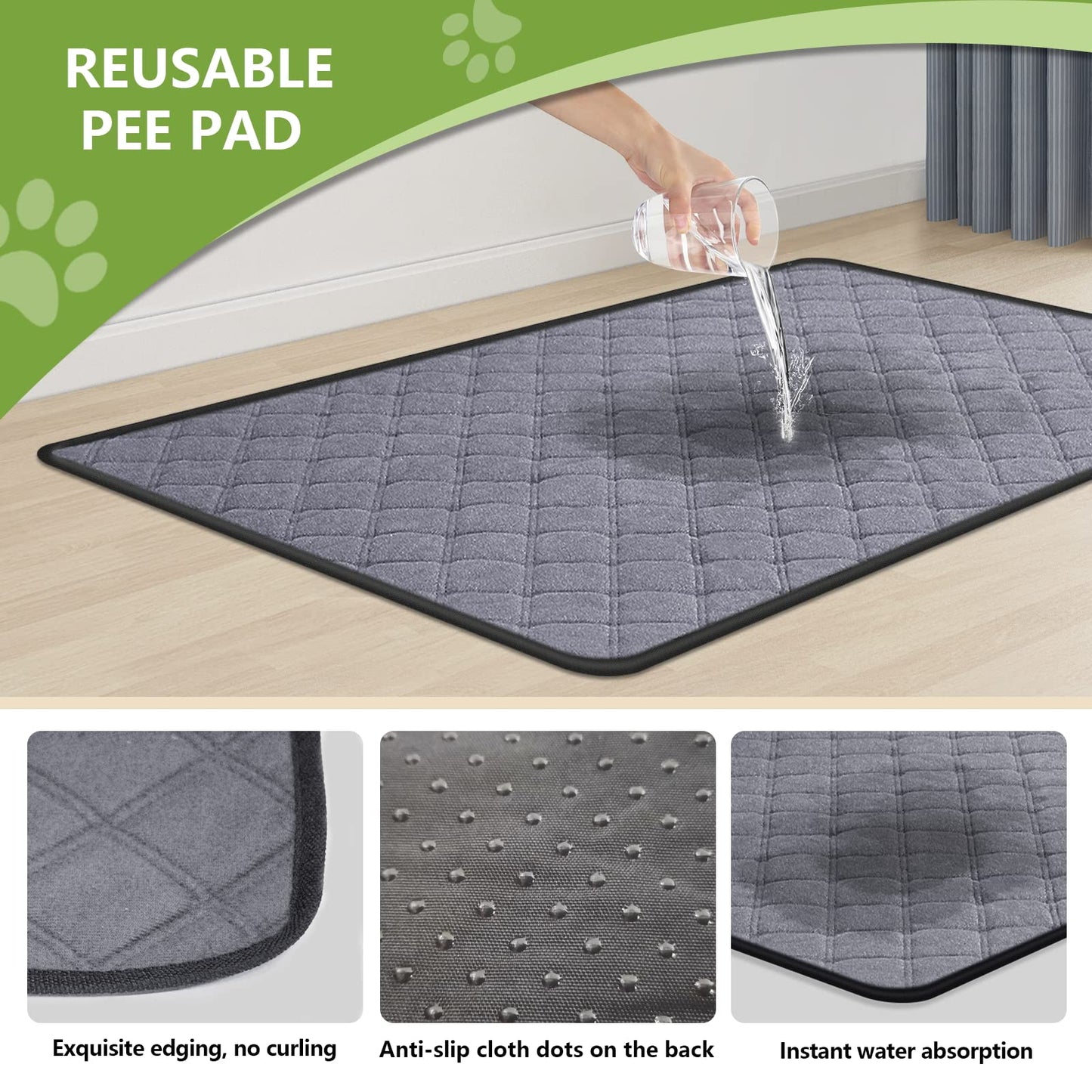 GoldOuya 60 x 90 cm dog grass pad with tray for indoor and outdoor use, great for large dog potty training is a complete potty system. Grass potty pads for dogs with tray are reusable.